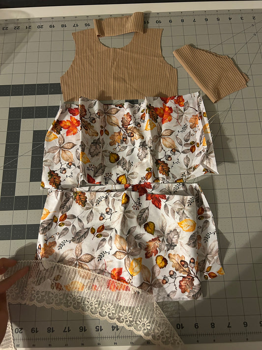Ready To Ship 12/18m Tier dress with lace trim